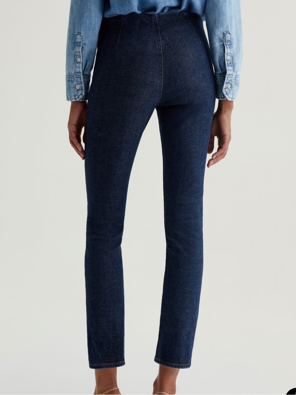 Ag Adriano Goldschmied High-Rise Slim Straight Jeans in Deep Blue Wash - Picture 3 of 7